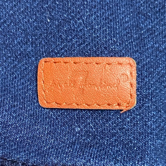 7 For All Mankind Blue Denim OS XS Navy Blue High End Shirt Hoodie - Picture 2 of 6